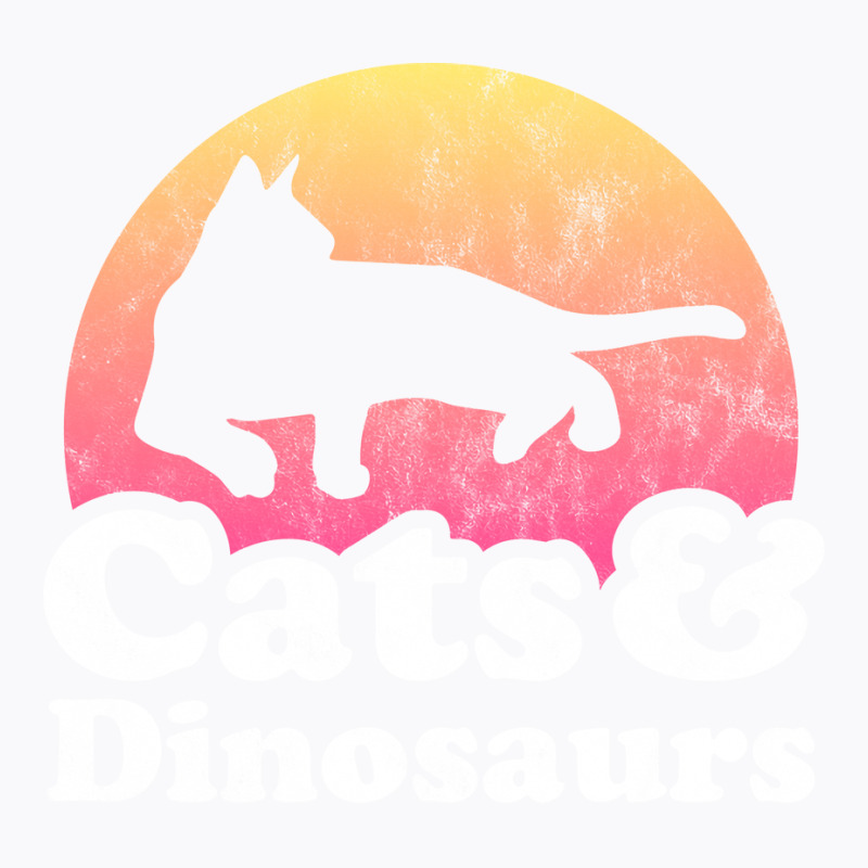 Cats And Dinosaurs Gift For Men Women Kids Red T-shirt | Artistshot