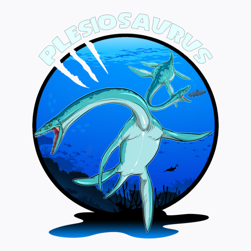 Plesiosaurus Prehistoric With Background Nostalgia T-shirt | Artistshot