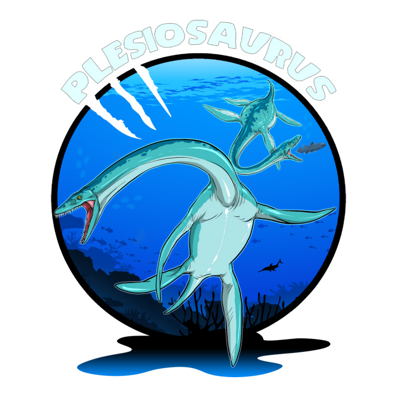 Plesiosaurus Prehistoric With Background Nostalgia V-neck Tee | Artistshot