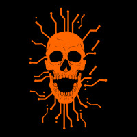 Cyber Skull Orange Lightweight Hoodie | Artistshot