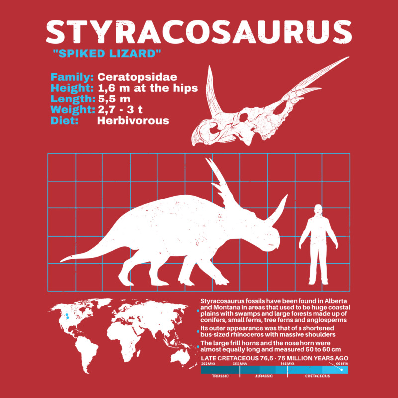 Styracosaurus Fact Sheet Retro T-shirt | Artistshot