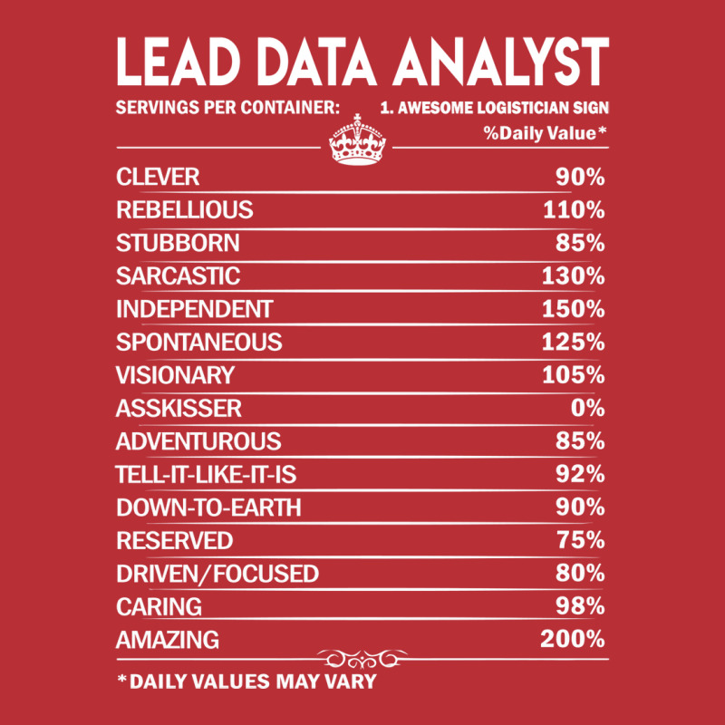 Lead Data Analyst T  Lead Data Analyst Factors Dai T-shirt | Artistshot