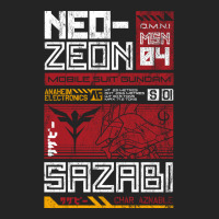 Neo Zeon   Mobile Suit Sazabi   Vintage Distressed 3/4 Sleeve Shirt | Artistshot