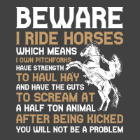 Beware I Ride Horses Funny Horse Gift Hippie Vintage T-shirt | Artistshot