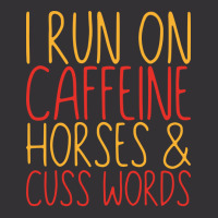 I Run On Caffeine Horses Cuss Words Gift Stars Vintage Hoodie And Short Set | Artistshot