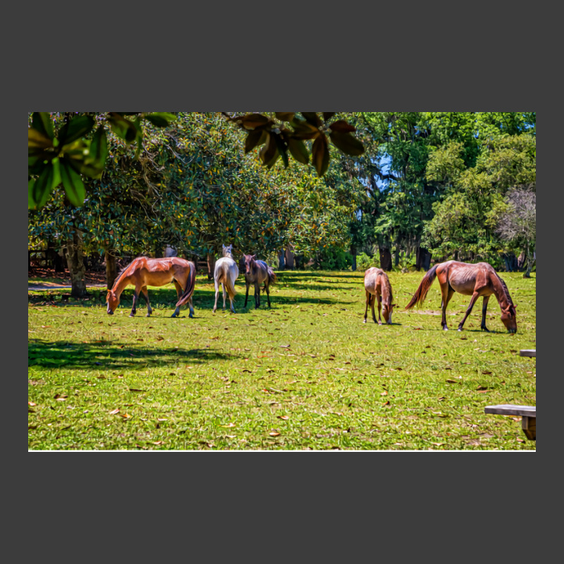 Wild Horses At Cumberland Island National Seashore Men's Polo Shirt by seakolaasseh | Artistshot