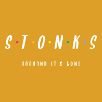 Stonks Its Gone Friends Design Blue T-shirt | Artistshot