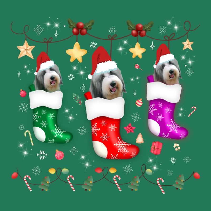 Cute Old English Sheepdog Christmas Lights Old Eng Ladies Fitted T-Shirt by tsbqtimatolap | Artistshot