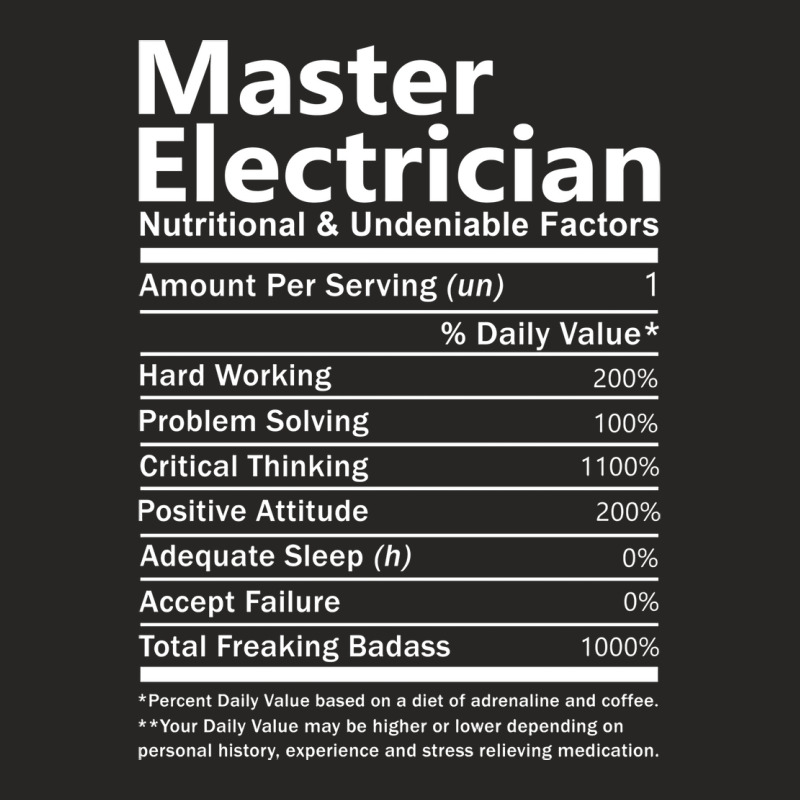 Master Electrician Nutritional And Undeniable Fact Ladies Fitted T-Shirt by abbaasayedig | Artistshot