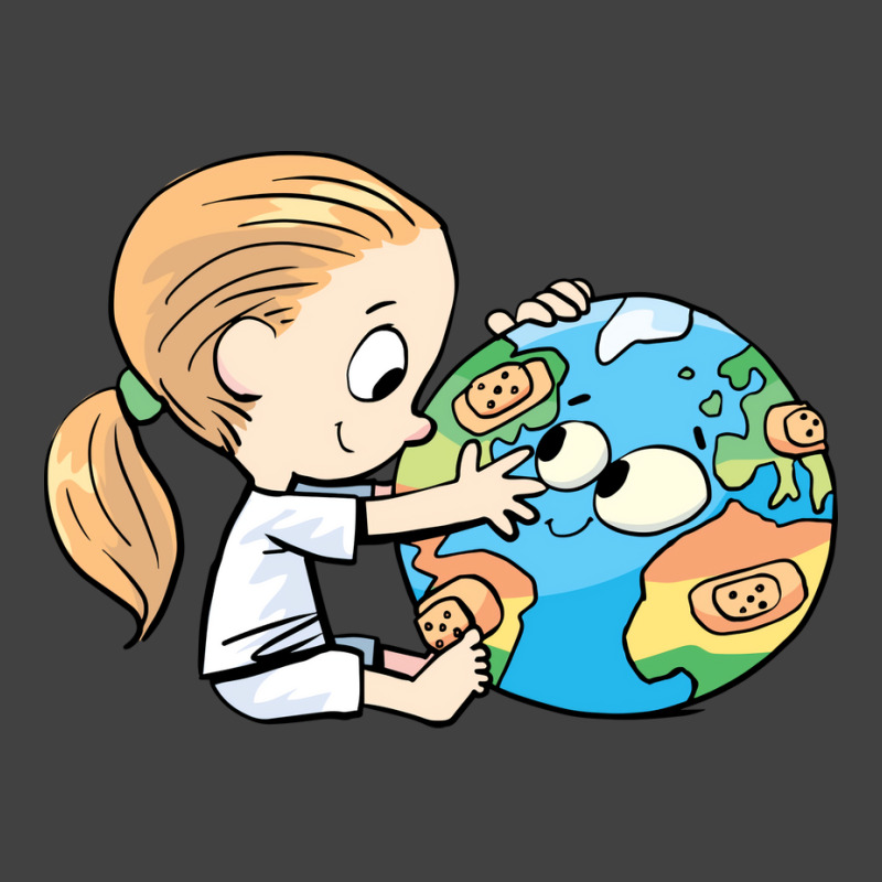 Little Girl Cares For The Injured Planet Earth Mus Vintage T-Shirt by pawnrakhlefb | Artistshot