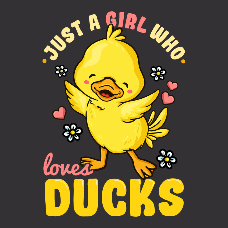 Just A Girl Who Loves Ducks Cute Duck Lover Yellow Vintage Hoodie by argirwpaenov9 | Artistshot