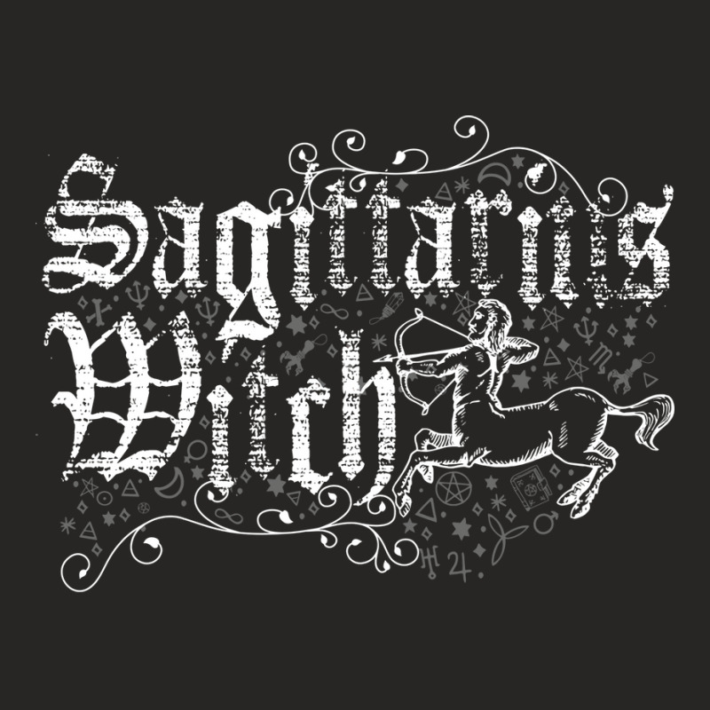 Sagittarius Zodiac Sign Witch Craft Vintage Distre Ladies Fitted T-Shirt by eventslumjac | Artistshot