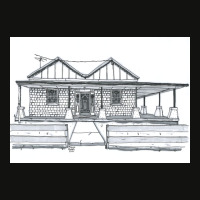 Australian Brick Homestead Old House Pen Ink Greys Scorecard Crop Tee | Artistshot