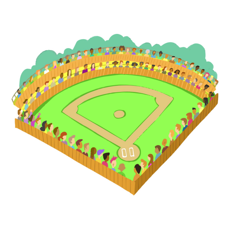 Baseball Field With Spectators In The Stands Yello Crewneck Sweatshirt by azapogosw | Artistshot