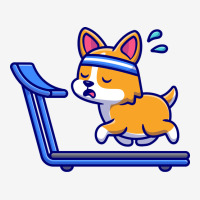 Exhausted Corgi Running On The Treadmill Red Adjustable Cap | Artistshot