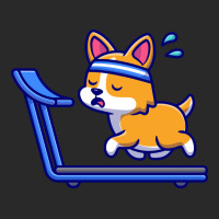 Exhausted Corgi Running On The Treadmill Red Printed Hat | Artistshot