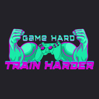 Game Hard Train Harder Biceps Controller Humor Unisex Sherpa-lined Denim Jacket | Artistshot