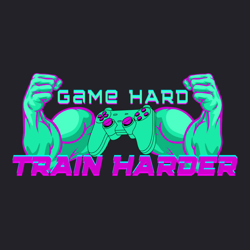 Game Hard Train Harder Biceps Controller Humor Unisex Sherpa-Lined Denim Jacket by vllaidenisoi | Artistshot