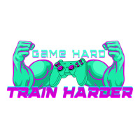 Game Hard Train Harder Biceps Controller Humor V-neck Tee | Artistshot