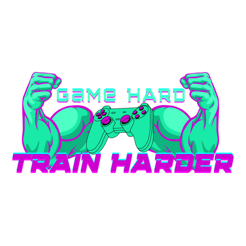 Game Hard Train Harder Biceps Controller Humor V-Neck Tee by vllaidenisoi | Artistshot