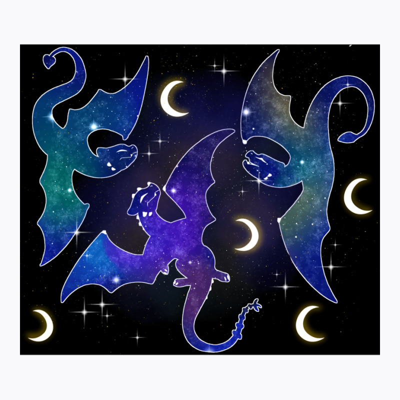 Night Sky Dragons Flying T-Shirt by ferrarperishc | Artistshot