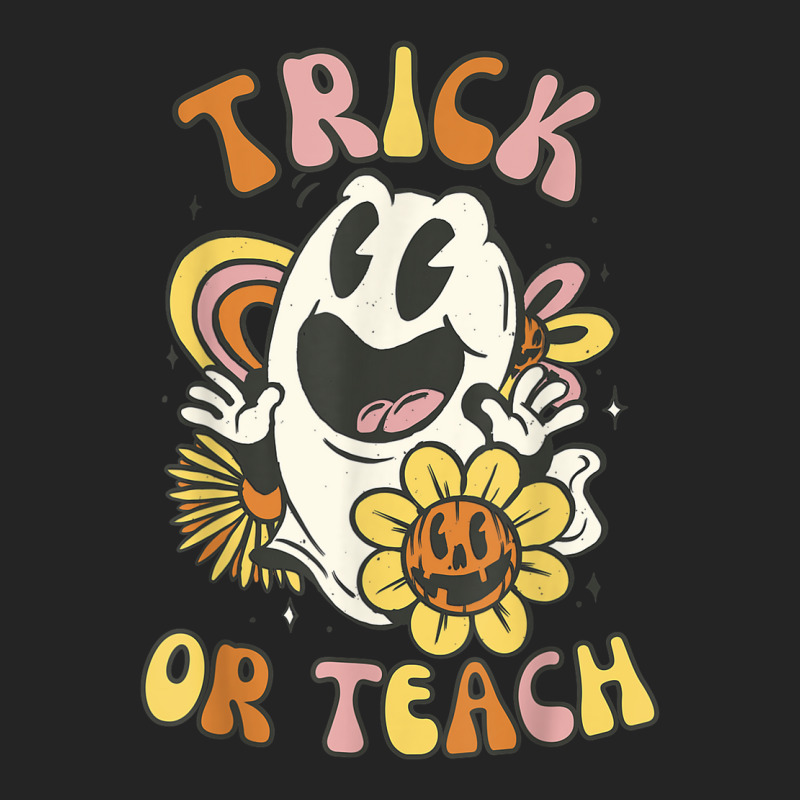 Trick Or Teach Groovy Halloween Floral Ghost 60s 7 3/4 Sleeve Shirt by Newart | Artistshot