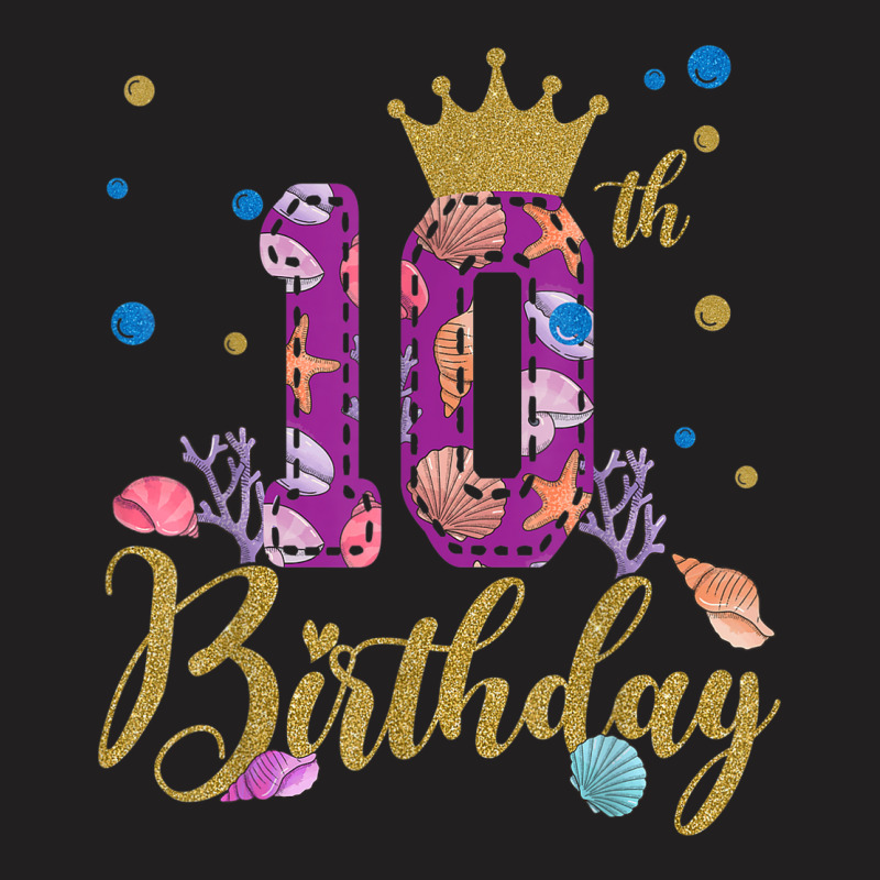 Happy 10th Birthday With Cool Crown And Number T-shirt | Artistshot