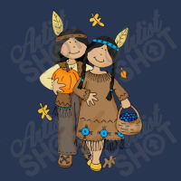 Native Girl And Autumn Leaves Men Denim Jacket | Artistshot