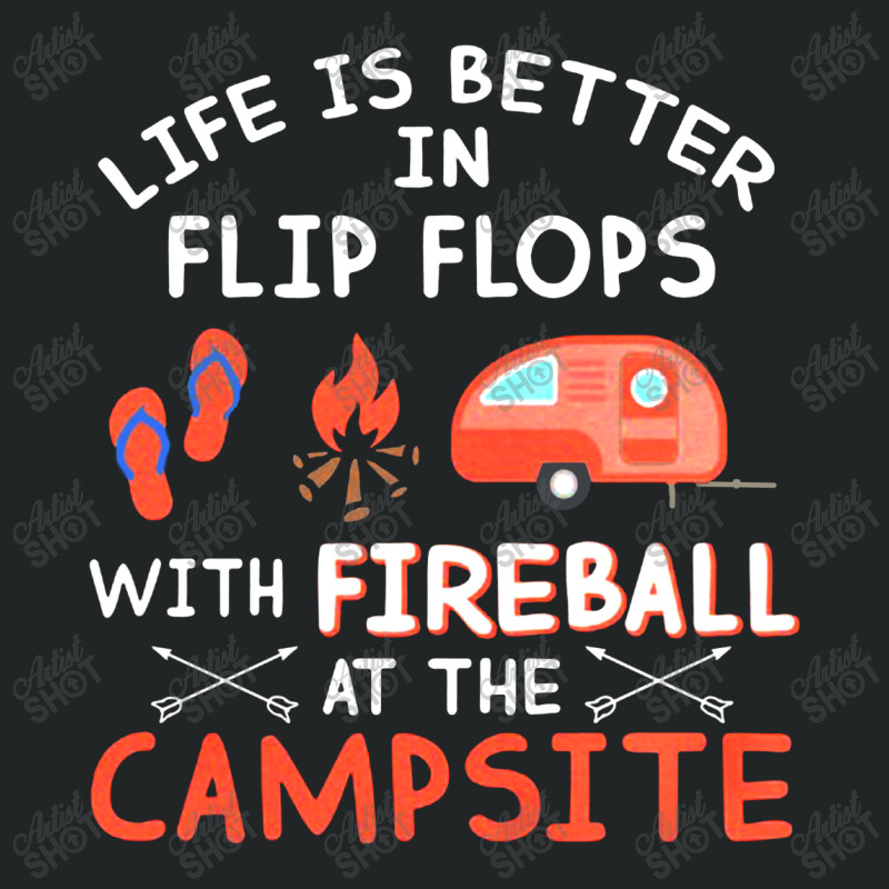 Life Is Better In Flip Flops With Fireball At The Campsite Duffel Bag | Artistshot