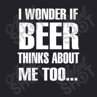 Beer I Wonder If Beer Thinks About Me Too Unisex Sherpa-lined Denim Jacket | Artistshot