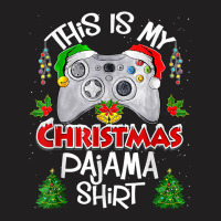 This Is My Christmas Pajama Santa Hat Gamer Video T-shirt | Artistshot