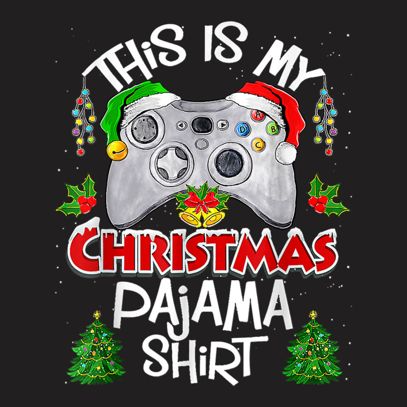 This Is My Christmas Pajama Santa Hat Gamer Video T-shirt | Artistshot