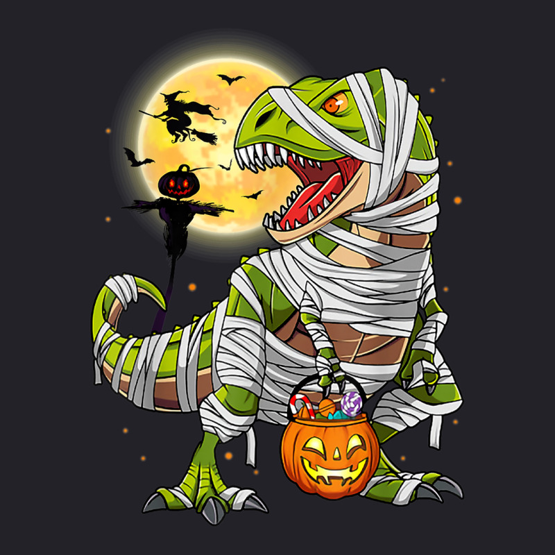 Dinosaur T Rex Mummy Pumpkin With Moon Halloween C Unisex Sherpa-lined Denim Jacket | Artistshot