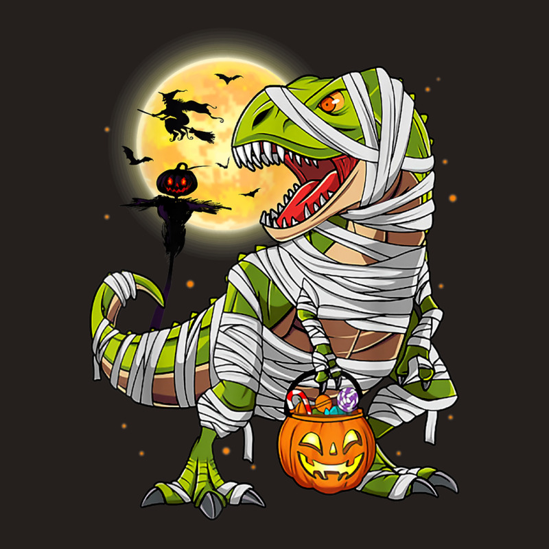 Dinosaur T Rex Mummy Pumpkin With Moon Halloween C Tank Top | Artistshot