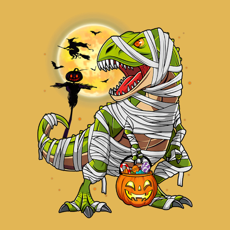 Dinosaur T Rex Mummy Pumpkin With Moon Halloween C Vintage Hoodie And Short Set | Artistshot