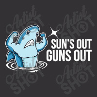 Suns Out Guns Out Funny Muscular Shark Vintage Hoodie | Artistshot