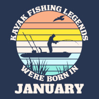 Kayak Fishing Legends Were Born January Cool Men Denim Jacket | Artistshot