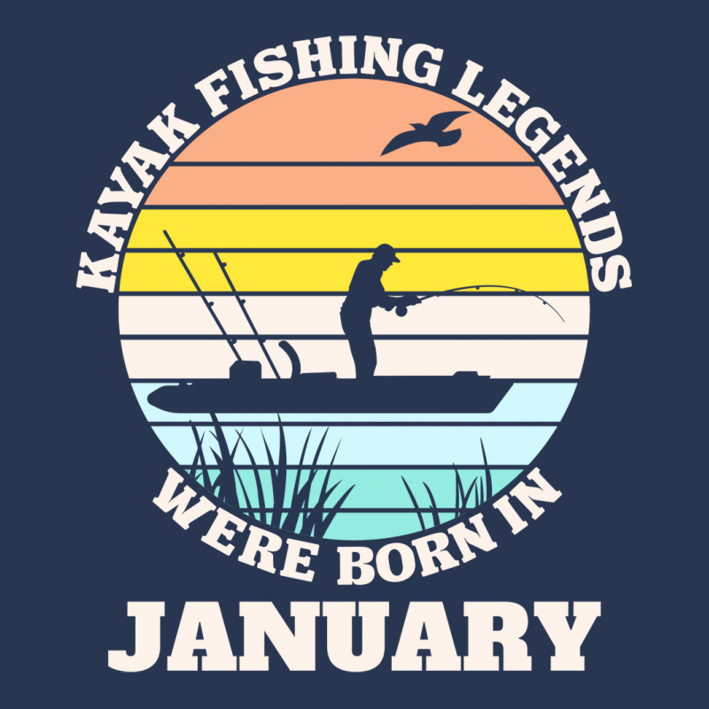 Kayak Fishing Legends Were Born January Cool Men Denim Jacket | Artistshot