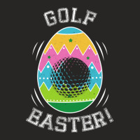 Distressed Egg Golf Player Lover Happy Easter Day Ladies Fitted T-shirt | Artistshot