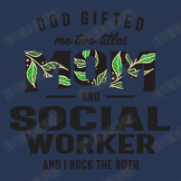 God Gifted Me Two Titles Mom And Social Worker Mother's Day Ladies Denim Jacket | Artistshot