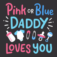 Gender Reveal Daddy Father Pink Or Blue Gift Vintage Hoodie And Short Set | Artistshot