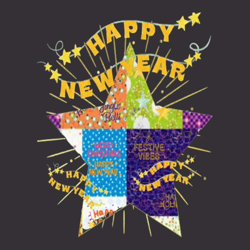 Patchwork New Year Lettering Design Vintage Hoodie | Artistshot