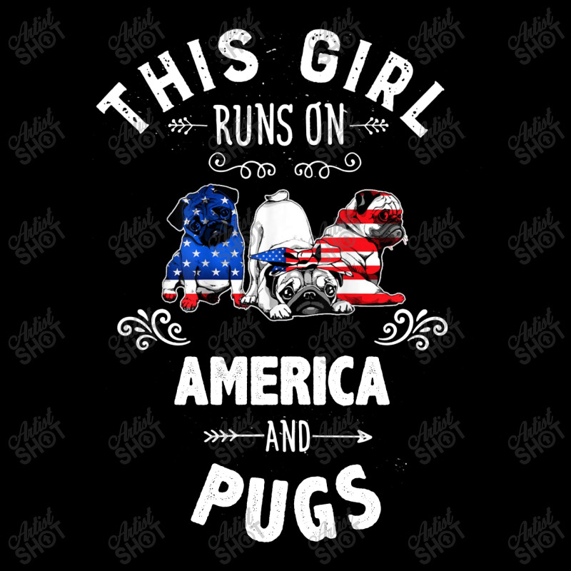 This Girl Runs On America And Pugs Dog American Flag Patriotic 4th Of Men's 3/4 Sleeve Pajama Set by hoainv | Artistshot