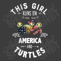 This Girl Runs On America And Turtles American Flag Patriotic 4th Of J Men's Polo Shirt | Artistshot