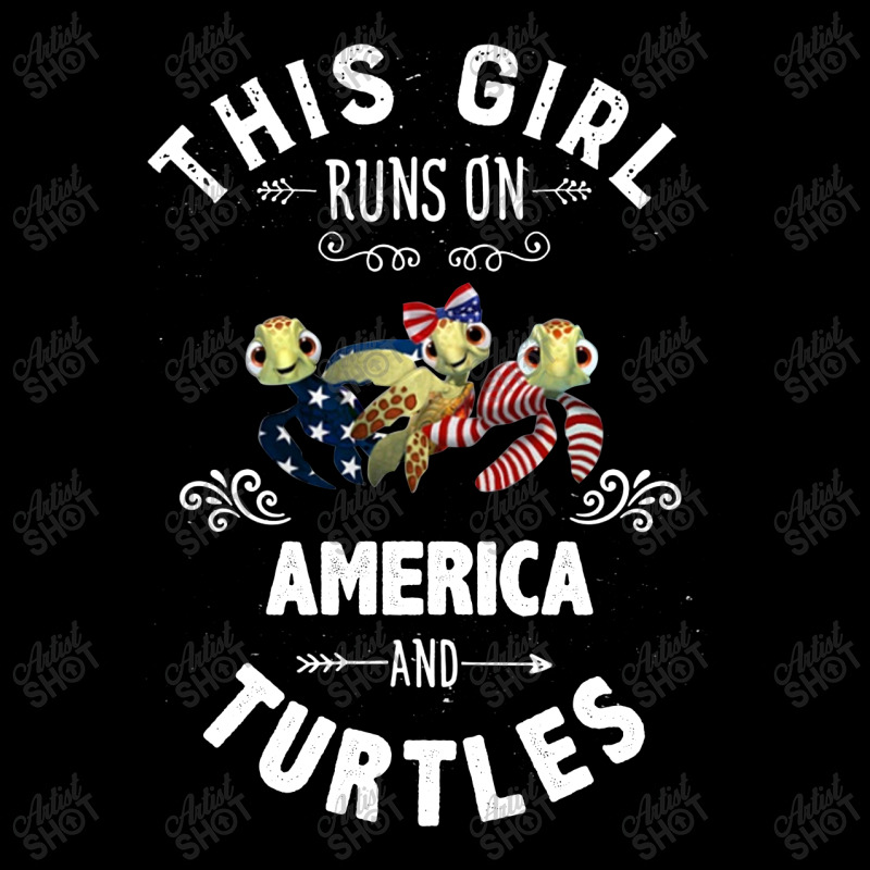 This Girl Runs On America And Turtles American Flag Patriotic 4th Of J Zipper Hoodie by hoainv | Artistshot