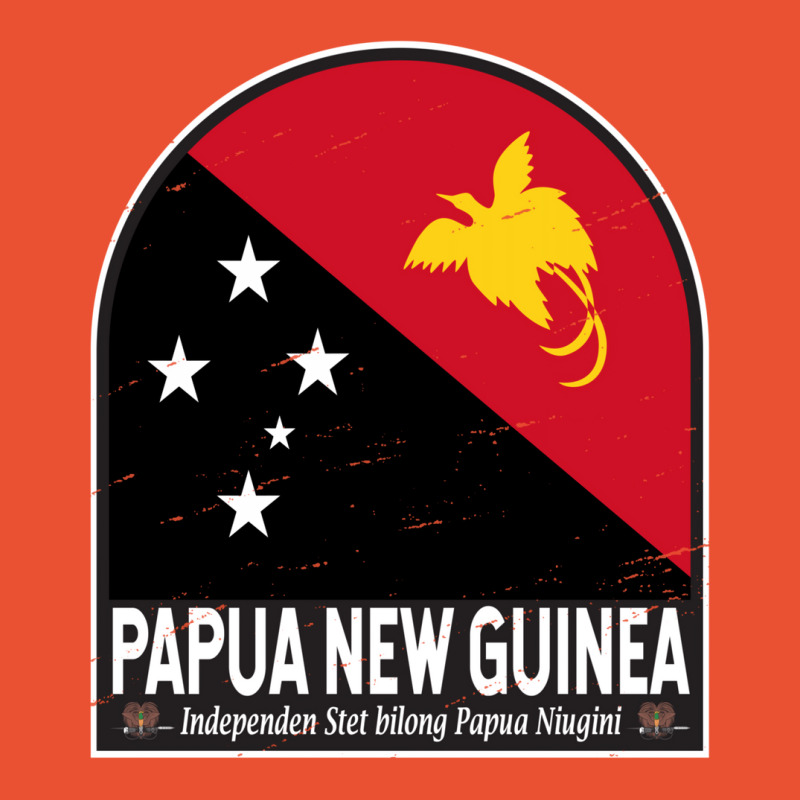 Papua New Guinea Flag Emblem Distressed Vintage Ladies Fitted T-Shirt by silsetashwinv | Artistshot