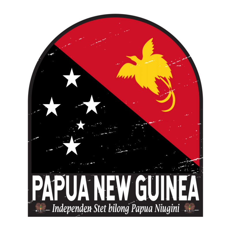 Papua New Guinea Flag Emblem Distressed Vintage Crop Top by silsetashwinv | Artistshot