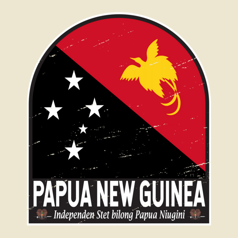 Papua New Guinea Flag Emblem Distressed Vintage Cropped Hoodie by silsetashwinv | Artistshot