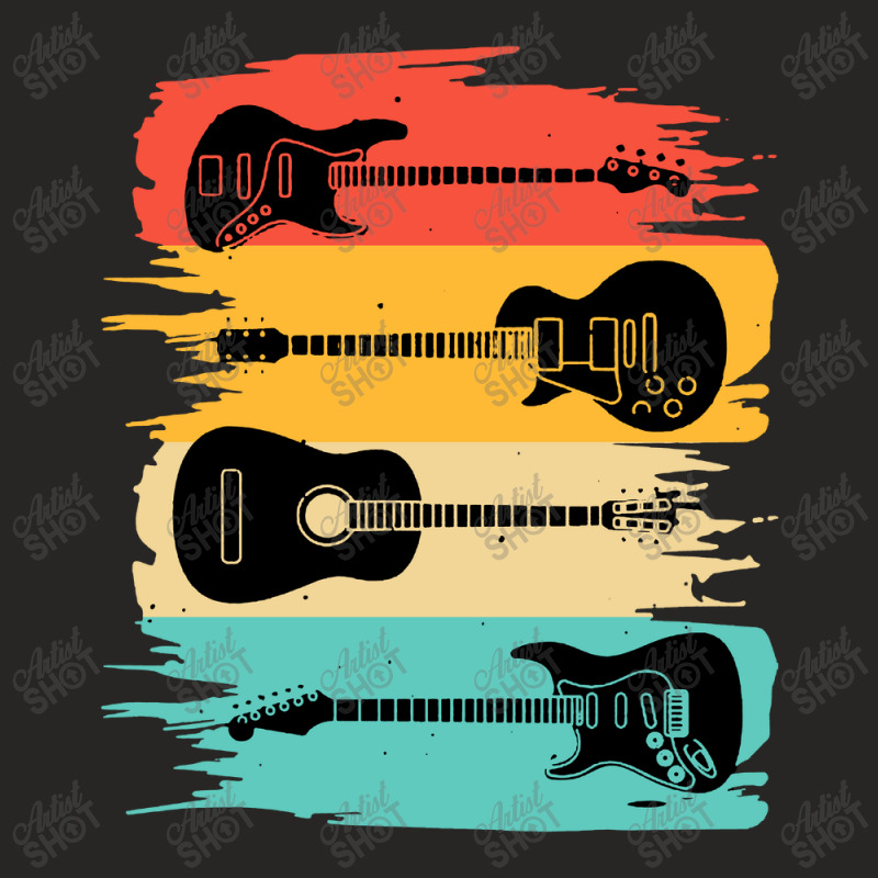 Vintage Retro Guitars Ladies Fitted T-shirt | Artistshot