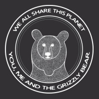 Grizzly Bear We All Share This Planet Dark Colors Vintage Short | Artistshot